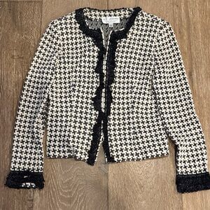 St. John collection black and White Houndstooth Blazer size 10